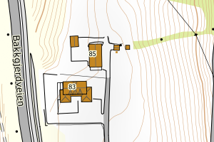 Kartbilde fra WMS-tjeneste av avviket