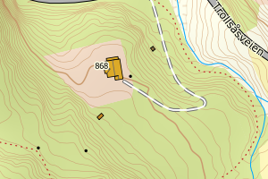 Kartbilde fra WMS-tjeneste av avviket