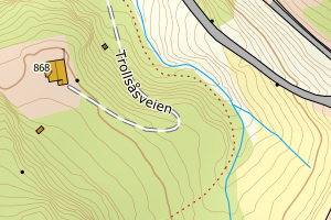Kartbilde fra WMS-tjeneste av avviket