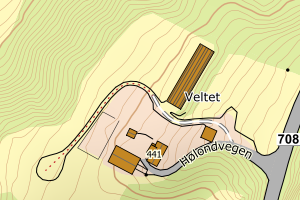 Kartbilde fra WMS-tjeneste av avviket