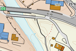 Kartbilde fra WMS-tjeneste av avviket