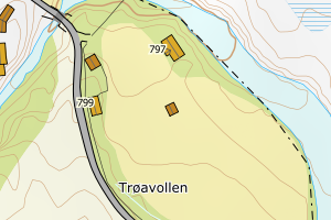 Kartbilde fra WMS-tjeneste av avviket