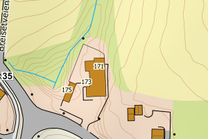Kartbilde fra WMS-tjeneste av avviket