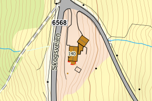 Kartbilde fra WMS-tjeneste av avviket