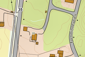 Kartbilde fra WMS-tjeneste av avviket