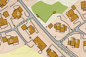 Kartbilde fra WMS-tjeneste av avviket