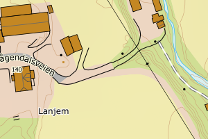 Kartbilde fra WMS-tjeneste av avviket