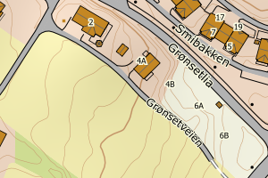 Kartbilde fra WMS-tjeneste av avviket