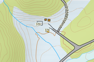 Kartbilde fra WMS-tjeneste av avviket