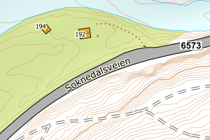 Kartbilde fra WMS-tjeneste av avviket