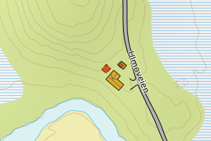 Kartbilde fra WMS-tjeneste av avviket