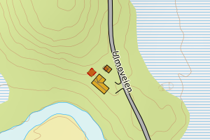 Kartbilde fra WMS-tjeneste av avviket