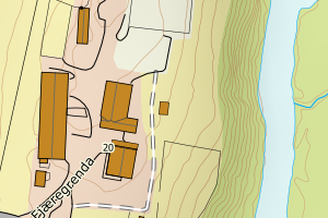 Kartbilde fra WMS-tjeneste av avviket