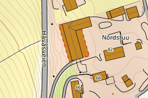 Kartbilde fra WMS-tjeneste av avviket