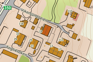 Kartbilde fra WMS-tjeneste av avviket