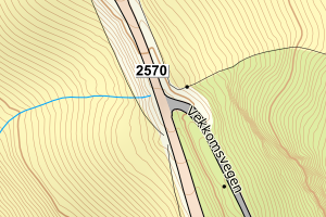 Kartbilde fra WMS-tjeneste av avviket