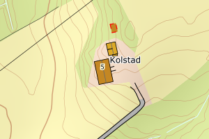 Kartbilde fra WMS-tjeneste av avviket