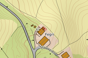 Kartbilde fra WMS-tjeneste av avviket