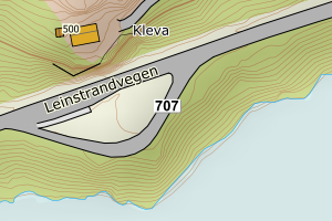 Kartbilde fra WMS-tjeneste av avviket