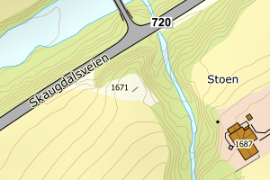 Kartbilde fra WMS-tjeneste av avviket