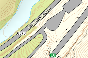 Kartbilde fra WMS-tjeneste av avviket