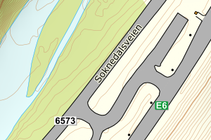 Kartbilde fra WMS-tjeneste av avviket