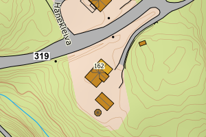 Kartbilde fra WMS-tjeneste av avviket