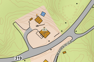 Kartbilde fra WMS-tjeneste av avviket