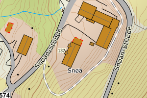 Kartbilde fra WMS-tjeneste av avviket