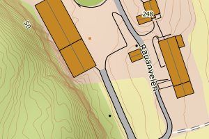 Kartbilde fra WMS-tjeneste av avviket