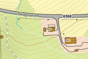 Kartbilde fra WMS-tjeneste av avviket