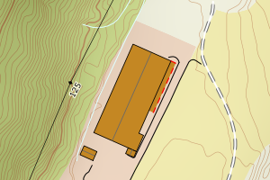 Kartbilde fra WMS-tjeneste av avviket