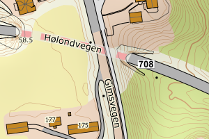 Kartbilde fra WMS-tjeneste av avviket