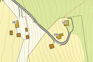 Kartbilde fra WMS-tjeneste av avviket