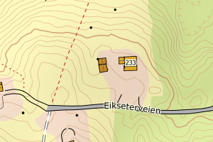 Kartbilde fra WMS-tjeneste av avviket
