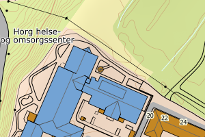 Kartbilde fra WMS-tjeneste av avviket