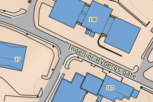 Kartbilde fra WMS-tjeneste av avviket