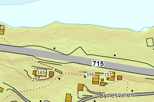 Kartbilde fra WMS-tjeneste av avviket