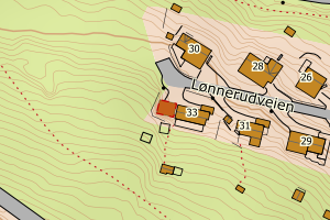 Kartbilde fra WMS-tjeneste av avviket
