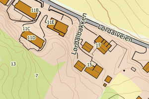 Kartbilde fra WMS-tjeneste av avviket