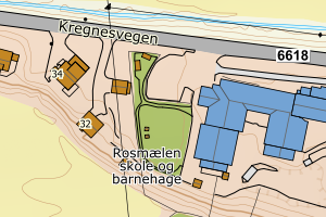 Kartbilde fra WMS-tjeneste av avviket