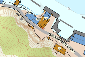 Kartbilde fra WMS-tjeneste av avviket