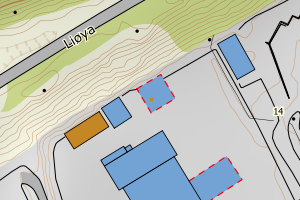 Kartbilde fra WMS-tjeneste av avviket