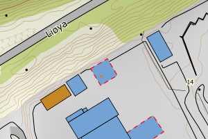 Kartbilde fra WMS-tjeneste av avviket