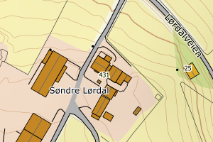 Kartbilde fra WMS-tjeneste av avviket