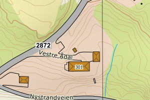Kartbilde fra WMS-tjeneste av avviket