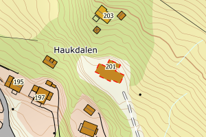 Kartbilde fra WMS-tjeneste av avviket