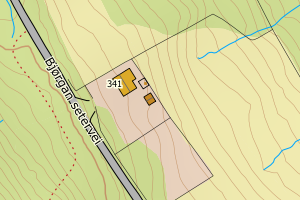 Kartbilde fra WMS-tjeneste av avviket