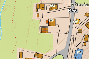 Kartbilde fra WMS-tjeneste av avviket