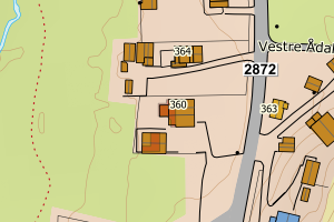 Kartbilde fra WMS-tjeneste av avviket